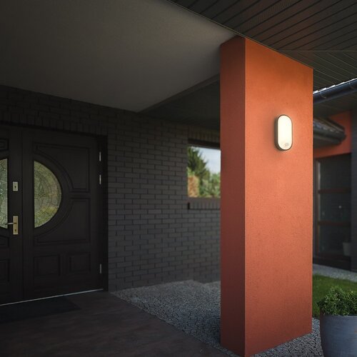 BRILO LED spolja&amp;scaron;nje zidno svetlo sa senzorom pokreta LED/12W/230V IP65 crno Slike