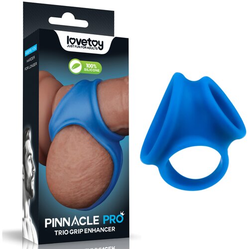 Lovetoy Pinnacle Pro Trio Grip Enhancer Sleeve Blue Slike