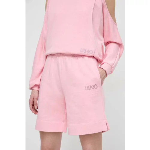 Liu Jo Kratke hlače za žene, boja: ružičasta, bez uzorka, visoki struk