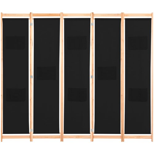 Maison Chic Paravan - Sobne pregrade 5-delni 200x170x4 cm črno blago, (22111781) Cene
