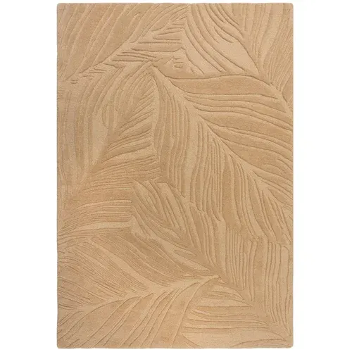 Flair Rugs Svetlo rjava volnena preproga Flair Rugs Lino Leaf, 120 x 170 cm