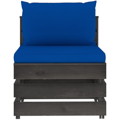  Modularna srednja sofa s jastucima od sivo impregniranog drva Slike