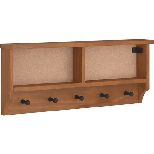 vidaXL Stenski obešalnik za plašče "SANDNES" 87x12x35 cm les borovega Cene