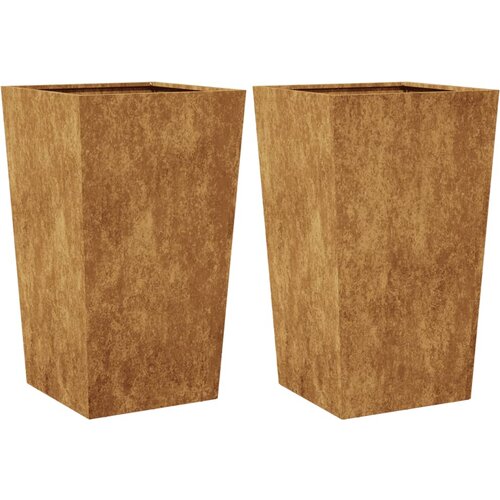 Maison Chic Cvetlično korito - Cvetlični Lonec 2 kosa 45x45x75 cm Weathering Steel, (21789015) Slike