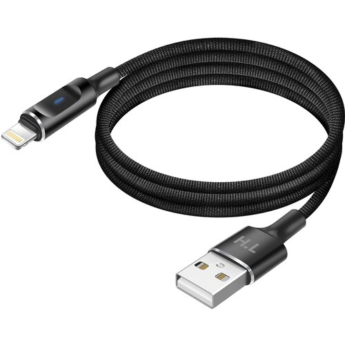 AVIZAR Kabel USB-A na Lightning z LED in hitrim polnjenjem 2,4A, pleten najlon 1,5m, Črna, (5000191876) Cene