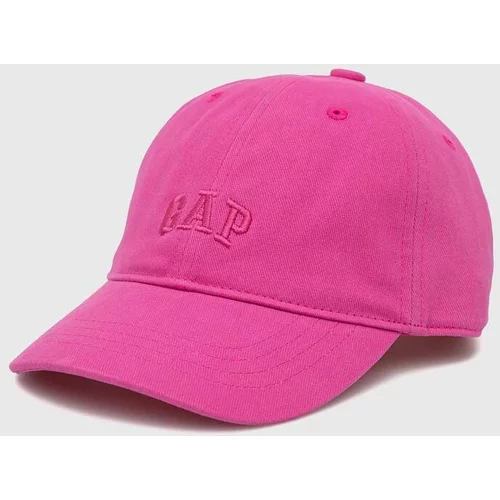 GAP Pamučna kapa sa šiltom za bebe boja: ružičasta, glatka