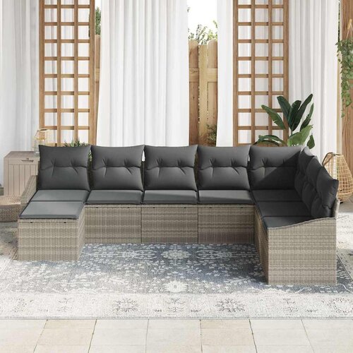  Set sofe 8 kom. Svjetlosiva poliratan 288,5 x 178,5 x 85 cm Slike