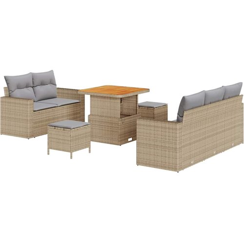  Sjedeća garnitura za vrt 8 kom. 5-Broj sjedala Bež 80 x 80 x 71 cm Slike