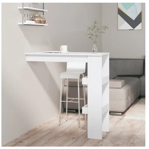  Stenska barska miza visok sijaj bela 102x45x103,5 cm