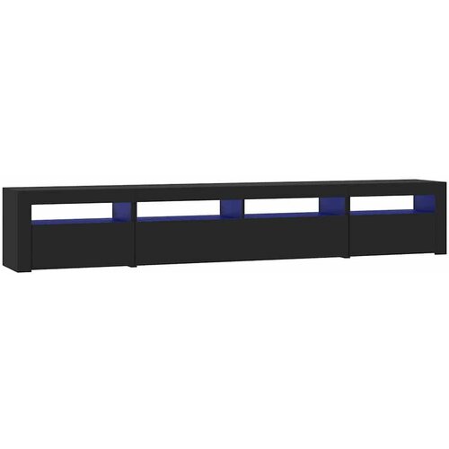 Maison Chic TV omarica - TV stojalo - Televizijska omarica z LED lučkami črn 240x35x40 cm, (21701910) Slike