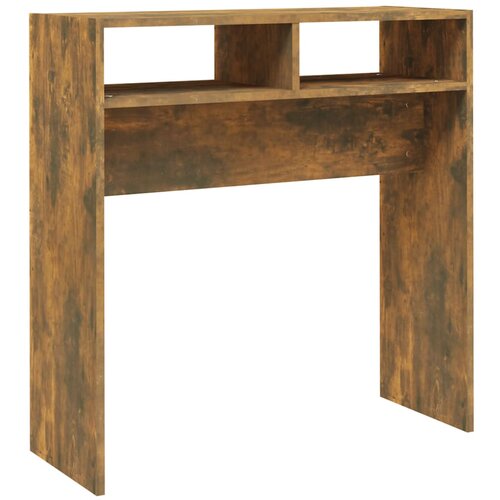 Maison Chic konzolna miza - miza ob steni dimljeni hrast 78x30x80 cm konstruiran les, (21786640) Cene