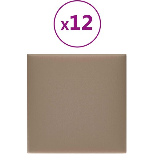  Zidna uzglavlja 12 pcs Boja cappuccina 30 x 30 cm tkanina Slike