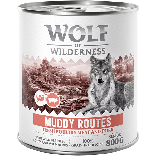 Wolf of Wilderness Senior “Expedition” 6 x 800 g - Muddy Routes - perutnina s svinjino