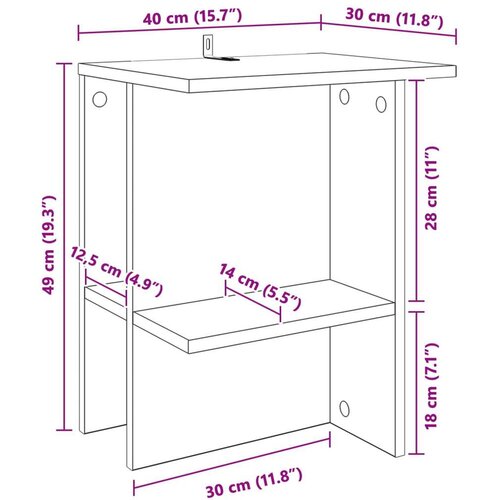  Stolić za kavu 2 pcs Siva sonoma 40 x 30 x 49 cm Konstruirano drvo - Siva sonoma 2 Slike
