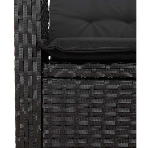  9-dijelni vrtni blagovaonski set s jastucima crni od poliratana Crna 190 cm table length Slike