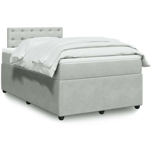 vidaXL Box spring postelja z vzmetnico svetlo siva 120x190 cm žamet Cene