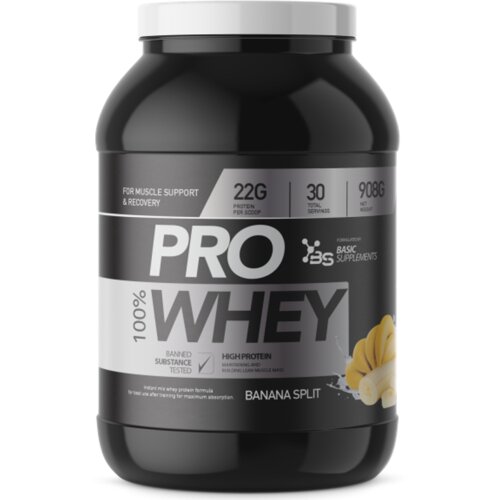Basic Supplements 100% PRO WHEY 908GR - Banana Split Cene