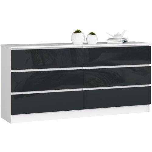 AKORD KOMODA K160 6SZ CLP GRAFITNI GLEDA, (21703260) Cene
