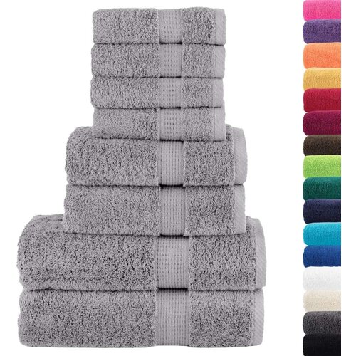  8-dijelni vrhunski set ručnika SOLUND sivi 600 gsm Slike