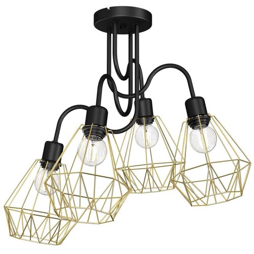  Plafonski luster BERGEN 4xE27/60W/230V crna/zlatna Cene