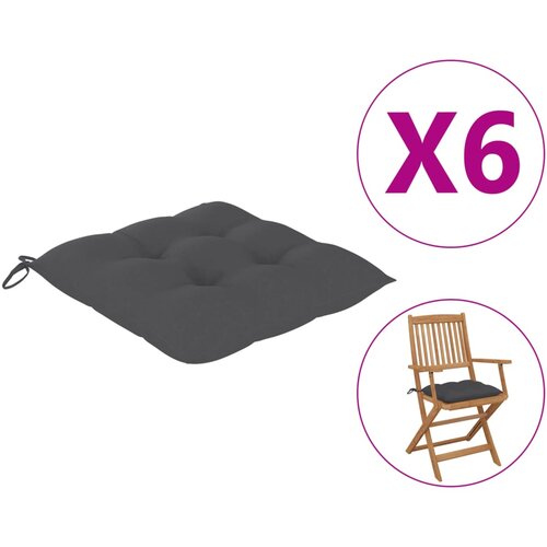 VidaXL Jastuci za stolice 6 kom antracit 40 x 40 x 7 cm od tkanine Slike