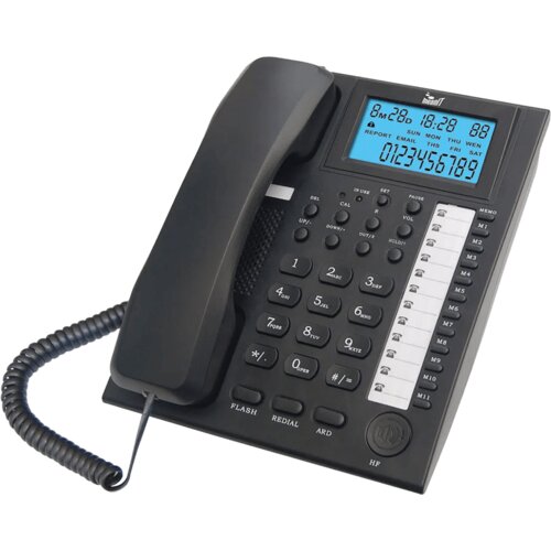 Mean IT Telefon analogni, stolni, LCD zaslon, crni - ST200 Black Cene