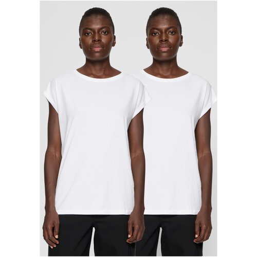 Urban Classics Women's T-shirt with extended shoulder 2-Pack white+white Cene