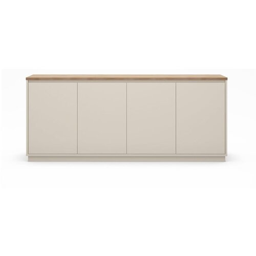 Marckeric Bež komoda v hrastovem dekorju 201x84x40 cm Loreta – Cene