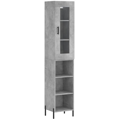  Visoka komoda siva betona 34,5x34x180 cm od konstruiranog drva Slike