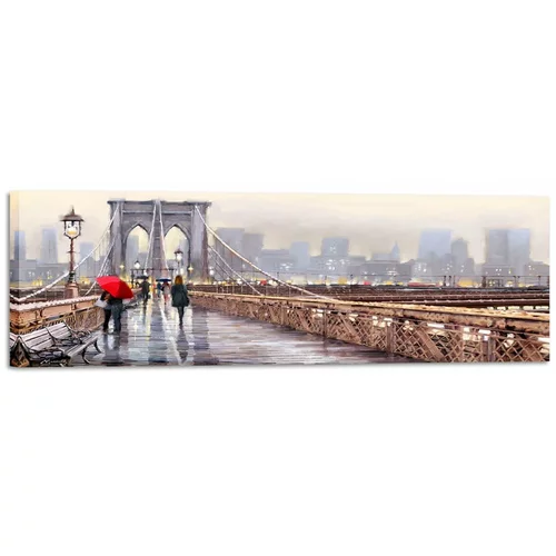 Styler Slika Canvas Watercolor New York Bridge, 45 x 140 cm