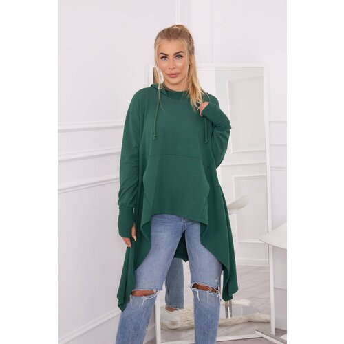 Kesi Flared dark green blouse at the bottom Cene
