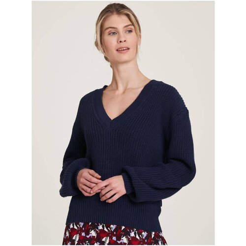 Tranquillo Dark Blue Women's Ribbed Sweater - Women Slike