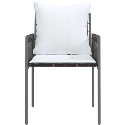 VidaXL Vrtne stolice s jastucima 6 kom smeđe 54x61x83 cm od poliratana Slike
