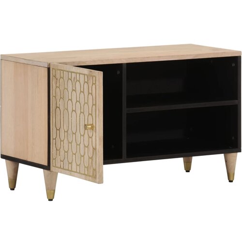 Maison Chic TV omarica - TV stojalo - Televizijska omarica 80x31x46 cm trden mangov les, (21700788) Slike