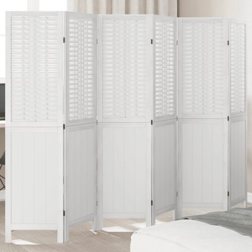  The Living Store Paravan 6-delni bel trden les pavlovnije - Pregrada Za Prostor, (21494150) Slike