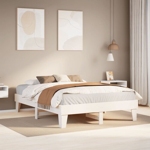 VidaXL Okvir kreveta bez madraca bijeli 160x200 cm od masivne borovine Slike