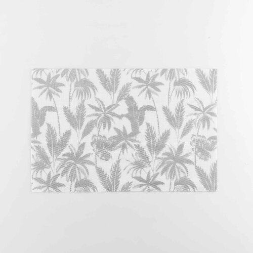 Douceur d int&amp;eacute;rieur pogrinjki SET DE TABLE 28.5 x 43.5 CM PVC IMPRIME METALLISE FEUILLOR BLANC Siva Slike