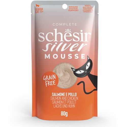 Schesir Silver Mousse 12 x 80 g - Losos i piletina Slike