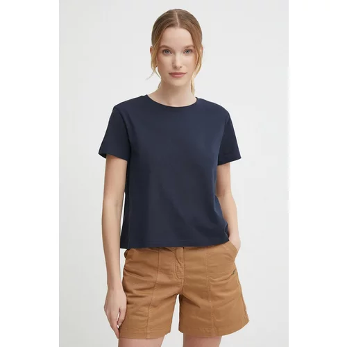 Sisley Bombažna kratka majica ženski, mornarsko modra barva
