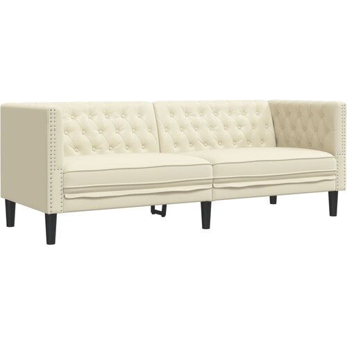  Chesterfield garnitura od 2 dijela, krem, umjetna koža Slike