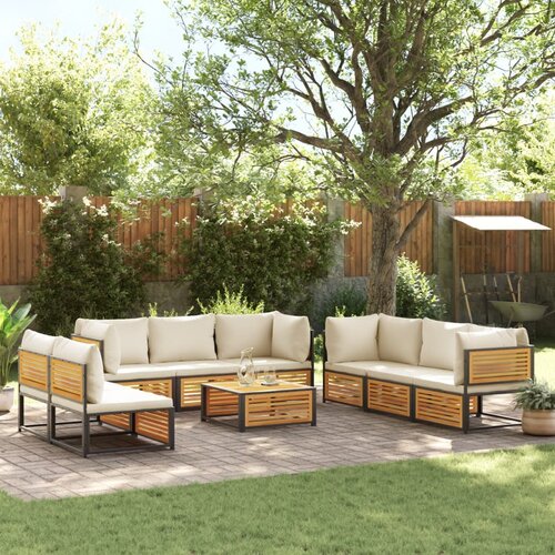 VidaXL 9-dijelna set vrtnih sofa s jastucima masivno bagremovo drvo Slike