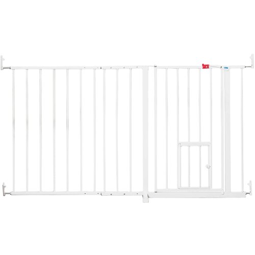 Carlson Pet Products Carlson pregradna mreža izjemno &amp;scaron;iroka z mačjimi vrati - V 76 cm x &amp;Scaron; 129 do 150 cm Slike