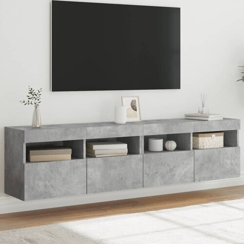vidaXL Zidni TV ormarići LED 2 kom boja betona 80x30x40 cm Cijene