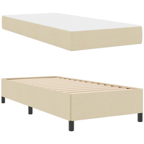  Krevet s opruga kutije Krema 80 x 200 cm tkanina Slike