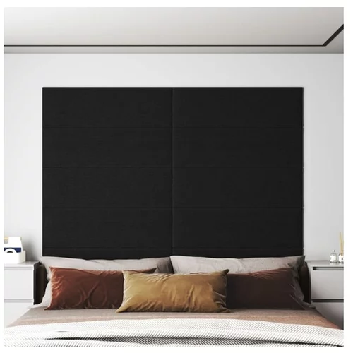  Stenski paneli 12 kosov črni 90x30 cm blago 3,24 m²