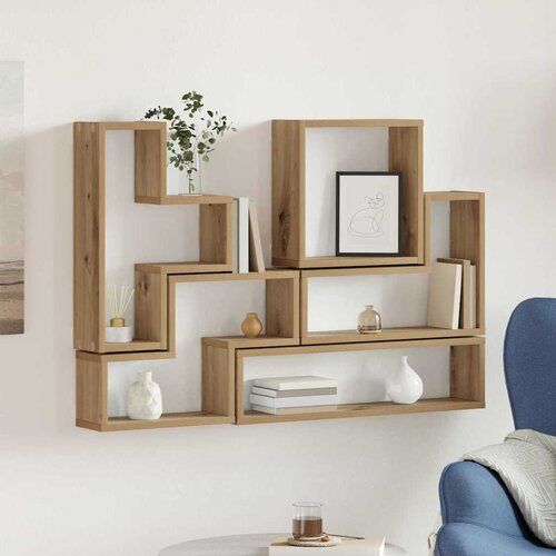 VidaXL Zidna Kocka hrast artisan 96 x 12 x 64 cm Konstruirano drvo Slike