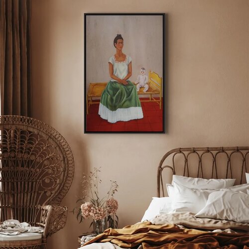  Slika - Frida Kahlo &amp;ndash; Me and My Doll 60x90 U crnom drvenom okviru Slike