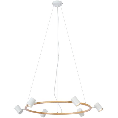 QAZQA Smart hanglamp hout met wit rond 6-lichts incl. Wifi GU10 - Jeana Circle Cene