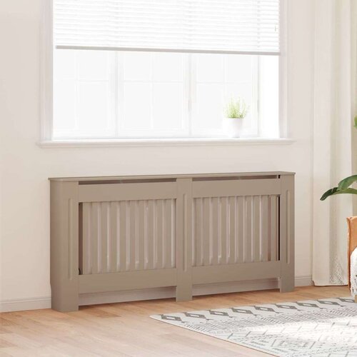 VidaXL Pokrov radiatorja 2 pcs Rjava 172x19x81.5cm Konstruiran les Slike
