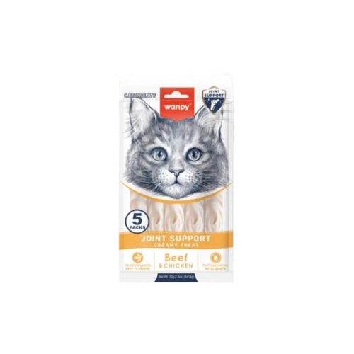 WANPY Joint Support Functional Creamy Lickable Cat Treat Beef & Chicken 5x14g Cene